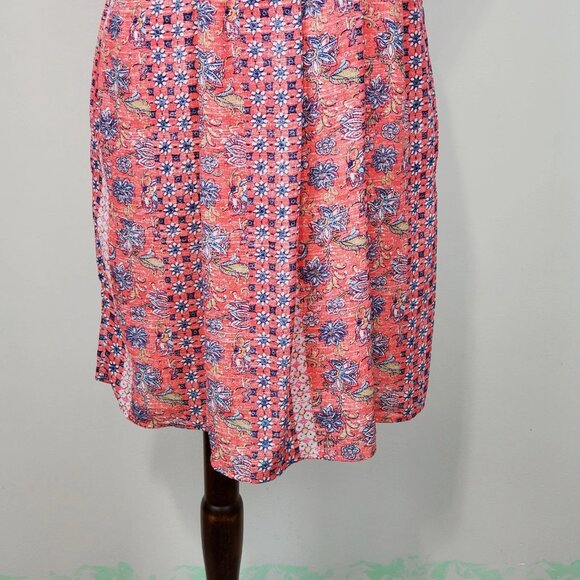 GAP Pink Blue Sleeveless Belted Halter Neck Summer Shift Dress With Pockets XS - Picture 9 of 12